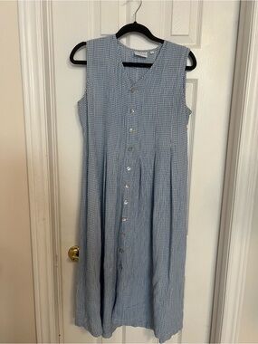 Vintage Jackpot by Carli Gry Gingham Midi Button Down Dress